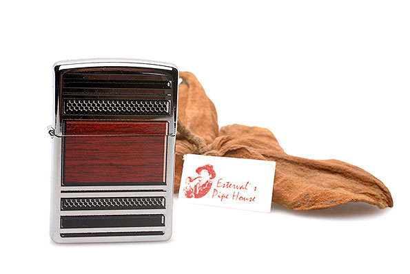 Zippo Chrome Poliert Color Pfeifenfeuerzeug Steel and Wood 25643